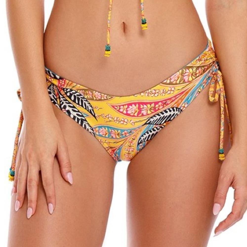 NWT Agua Bendita Eco Eda Luia Reversible Tie Bikini Bottom Floral Size 3XL - Picture 3 of 6